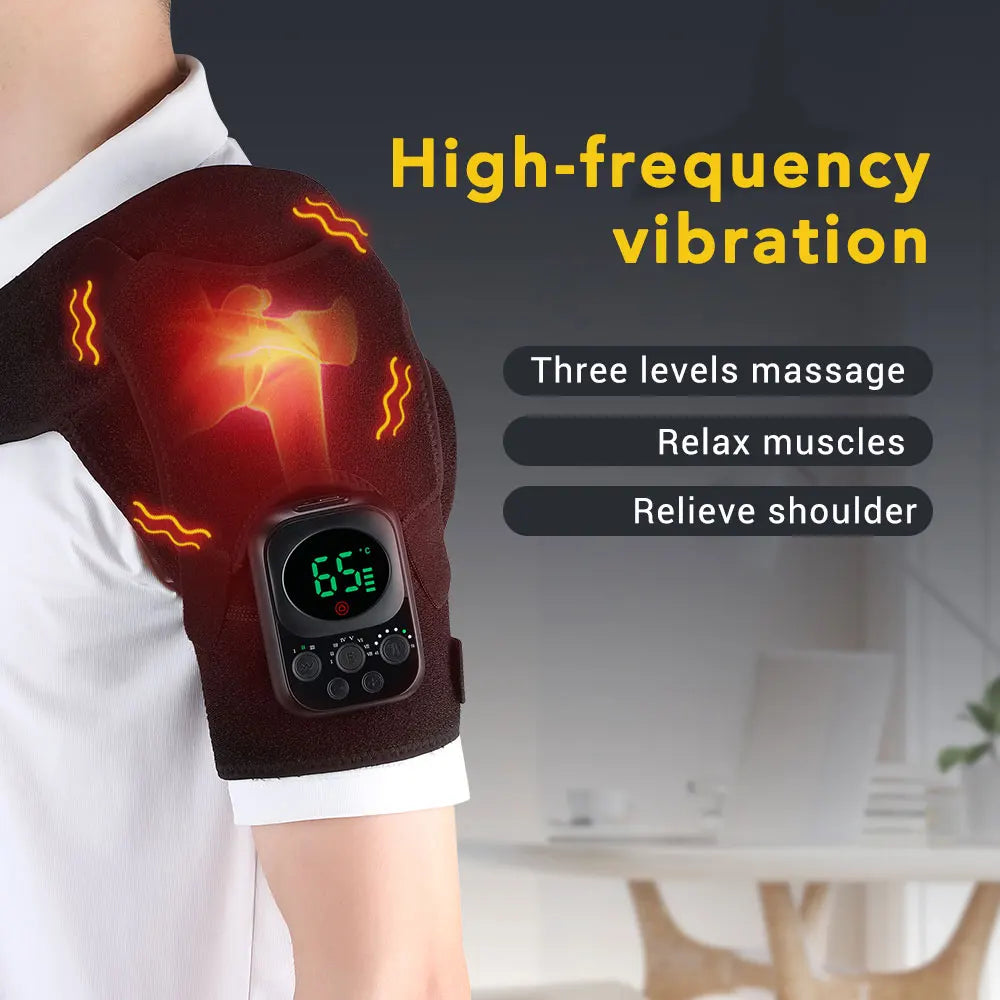Vibration Shoulder Steamer Belt Heated Shoulder Warmer Massager Electric Smart Massage Machine Temperature Adjust