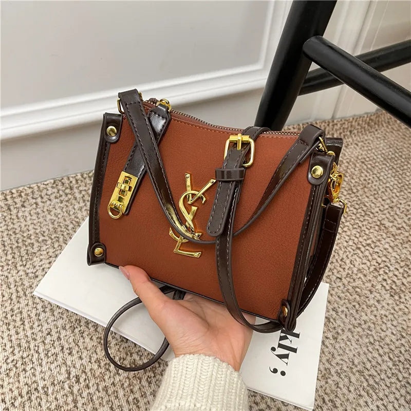 2026 New Korean Style Retro Mini Square Crossbody Bag Shoulder Top Handle Purse Textured Everyday Tote for Women
