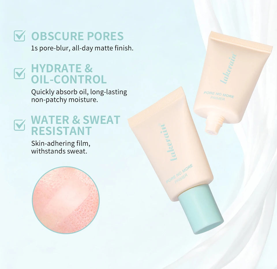 Pore No More Primer Base Makeup Matte Finish Primer Water & Sweat Resistant Long Lasting Oil Control won't cause acne Cosmetics