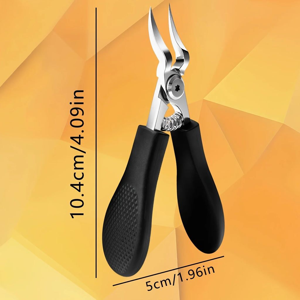 Heavy-Duty Stainless Steel Nail Clipper, Thick Toenail & Fingernail Clipper for Adults, Professional-Grade Curved Blade