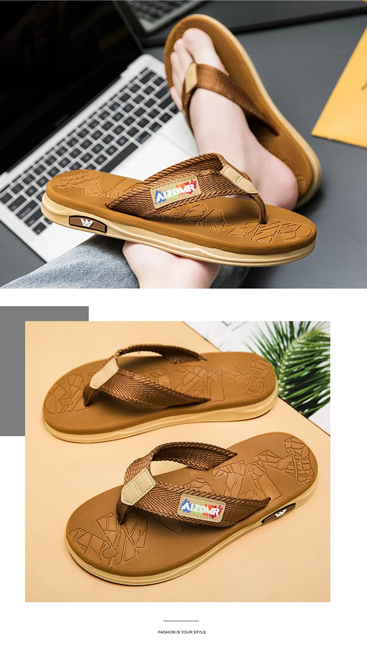 Men's Flip-Flops Are a Popular Fashion Item, Flat, Soft, Comfortable, Simple, and Suitable for Outdoor Wear