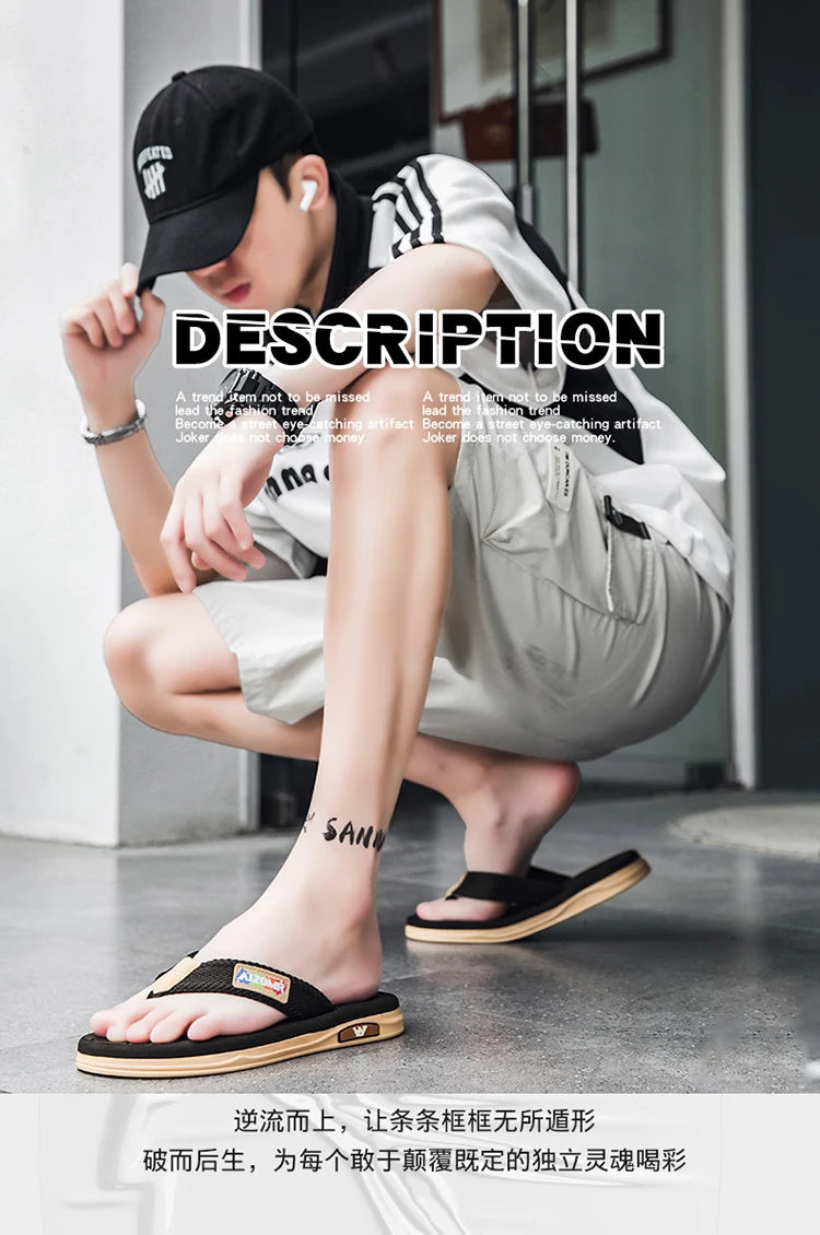 Men's Flip-Flops Are a Popular Fashion Item, Flat, Soft, Comfortable, Simple, and Suitable for Outdoor Wear