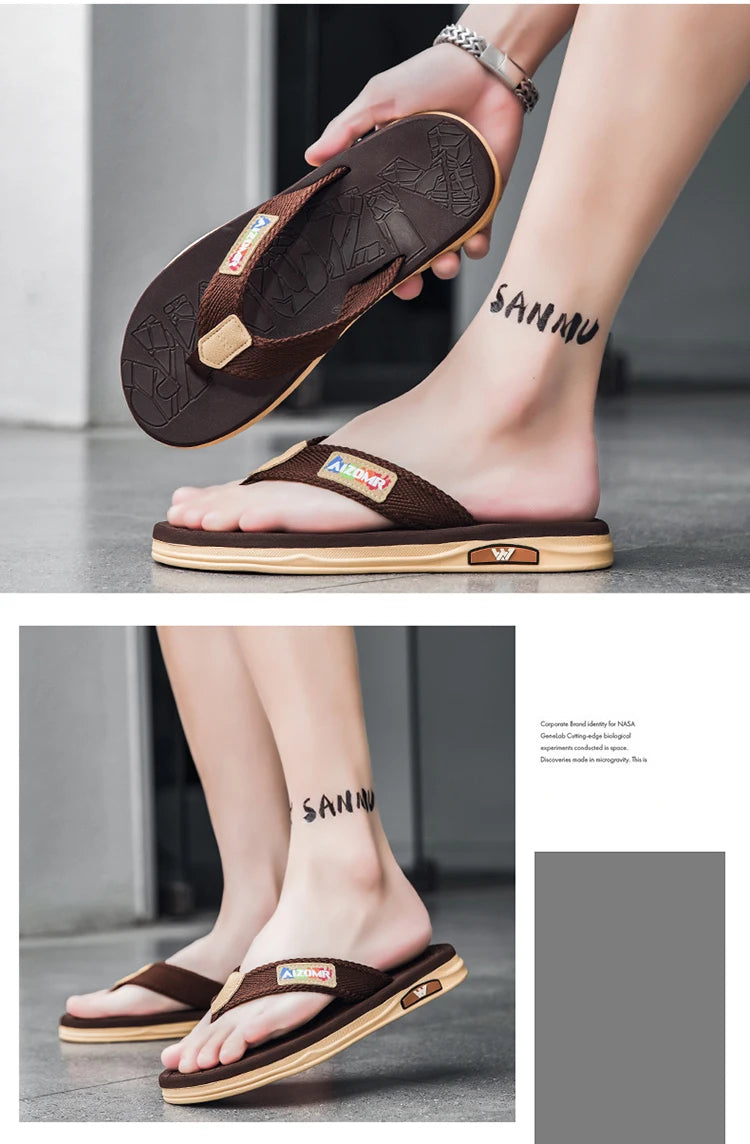 Men's Flip-Flops Are a Popular Fashion Item, Flat, Soft, Comfortable, Simple, and Suitable for Outdoor Wear