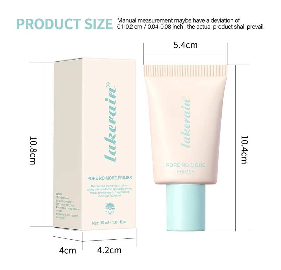 Pore No More Primer Base Makeup Matte Finish Primer Water & Sweat Resistant Long Lasting Oil Control won't cause acne Cosmetics
