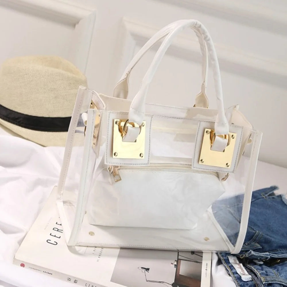 Large Summer Clear Totes Bags Transparent PVC Women Handbags Crossbody Clutch Purse Shoulder Messenger Bag The Songkran Festival