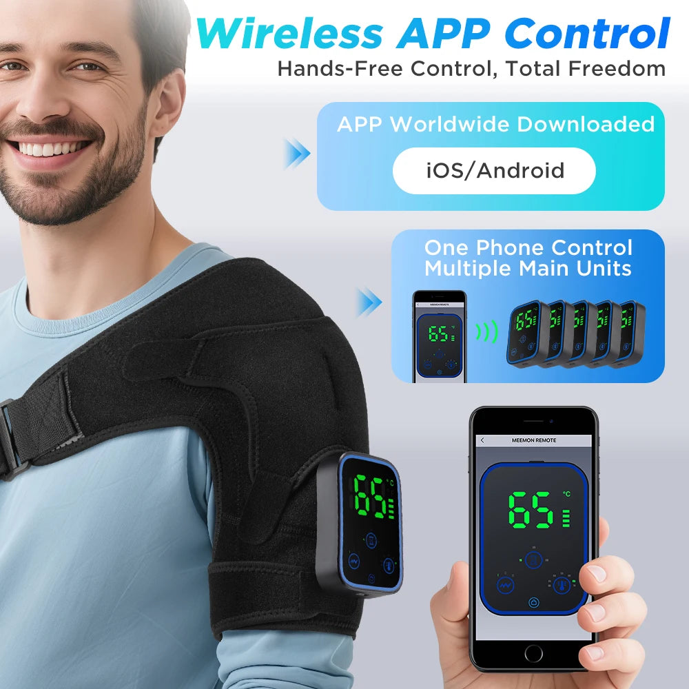 Vibration Shoulder Steamer Belt Heated Shoulder Warmer Massager Electric Smart Massage Machine Temperature Adjust