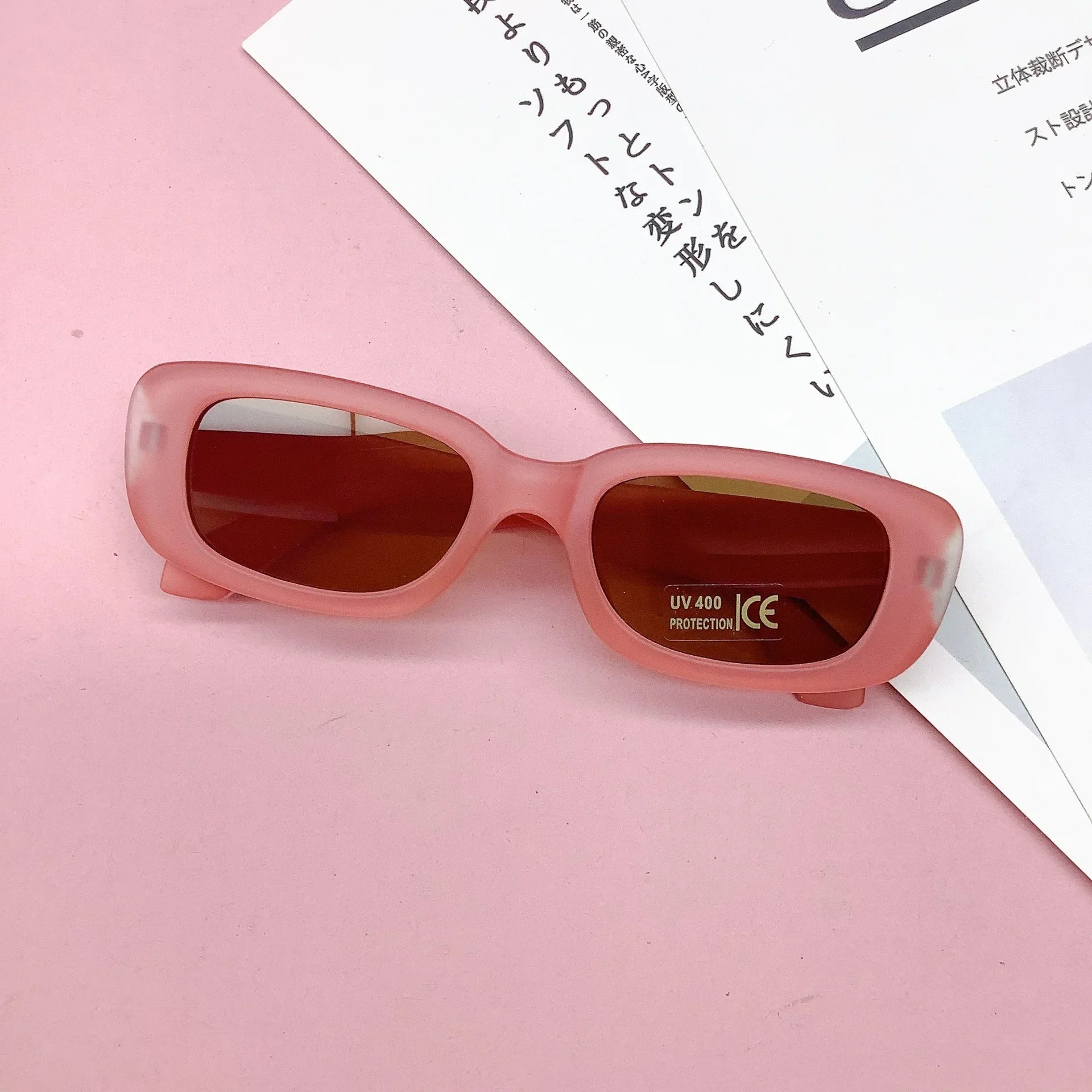 Children Cute Vintage Frosted Rectangle UV400 Sunglasses Outdoor Girls Boys Sweet Sunglasses Protection Classic Kids Sunglasses