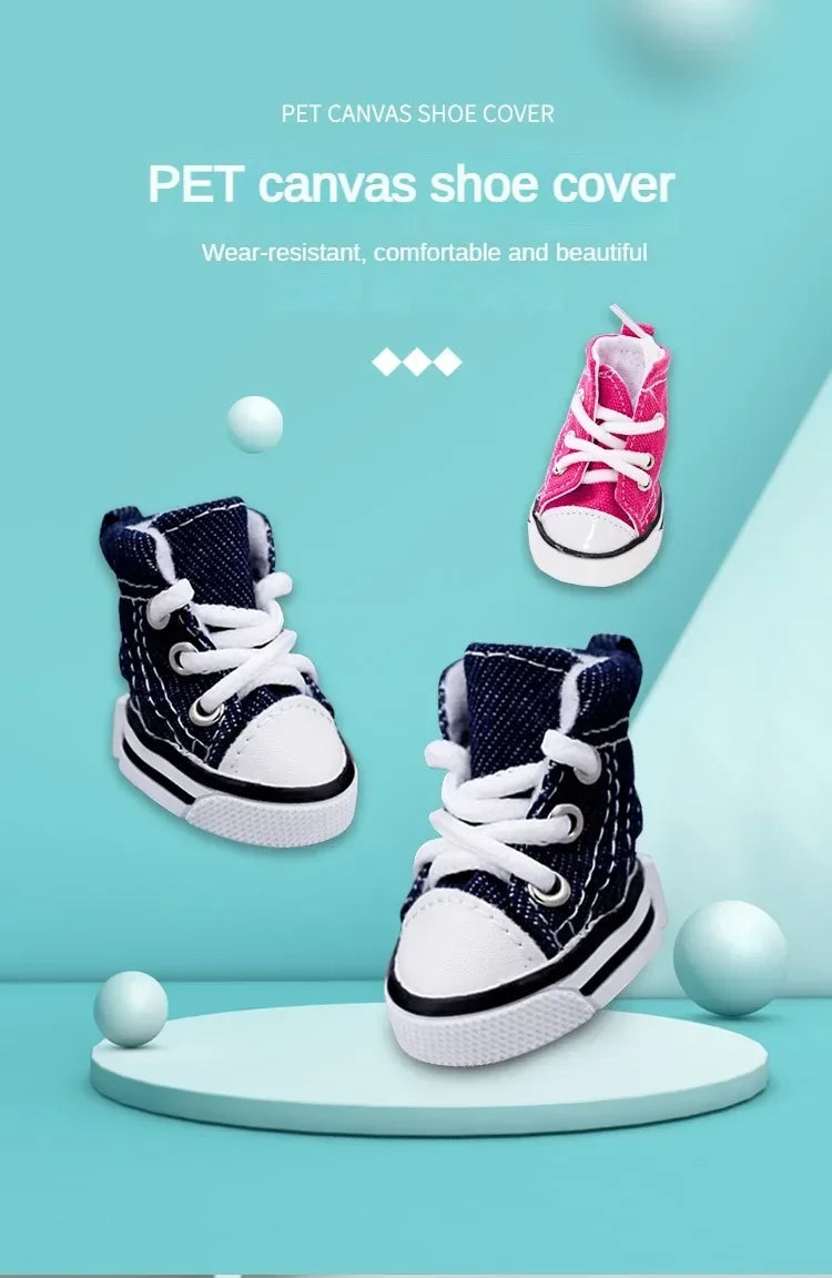 New Pet Shoes Non-slip Wear Thickened Denim Canvas Summer Shoes Teddy Dogs and Cats Universal Outdoor Breathable