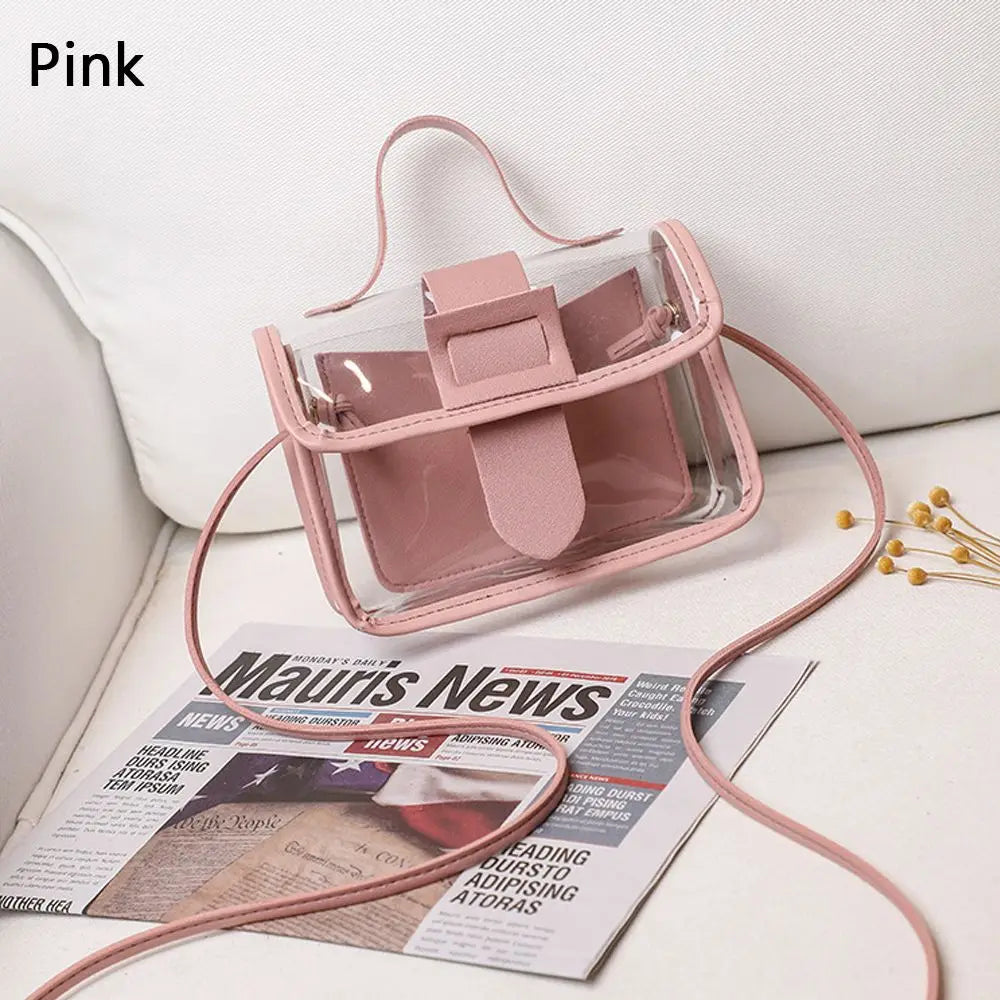 Small Women's Small Bag Transparent Jelly Candy Color Square Messager Bag Fashion Clutches PVC Shoulder Bag Crossbody Handbag