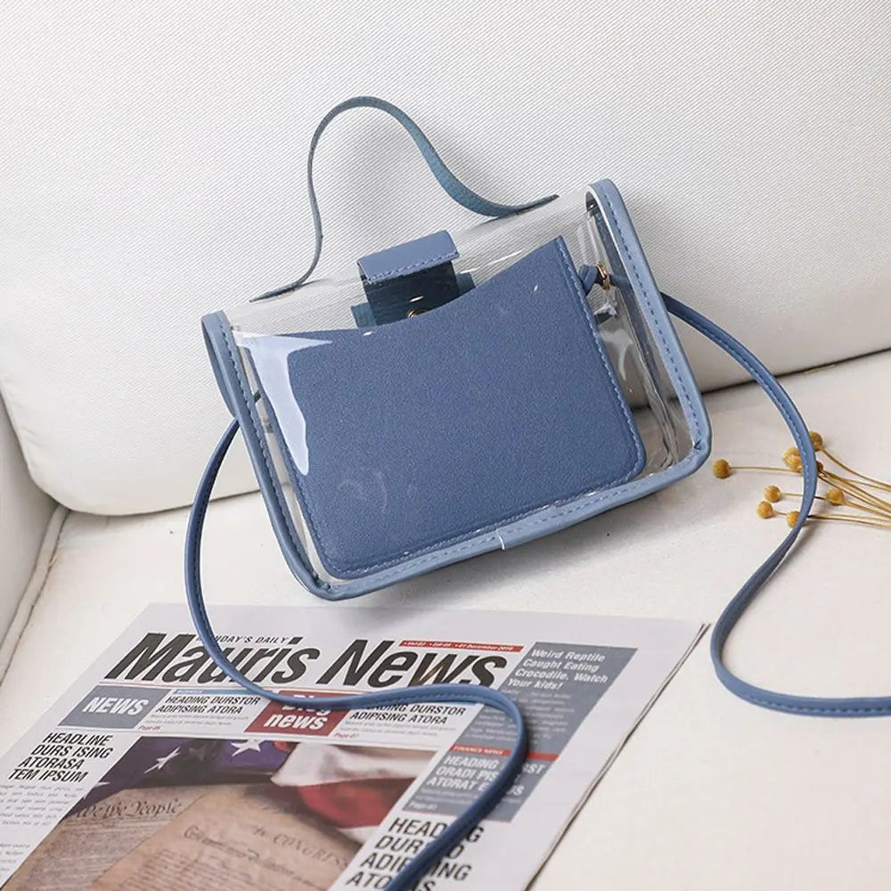 Small Women's Small Bag Transparent Jelly Candy Color Square Messager Bag Fashion Clutches PVC Shoulder Bag Crossbody Handbag