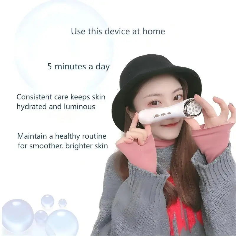 LED Light Facial Device for Home Use Red Blue Light Skin Care Beauty Machine with Warming Feature