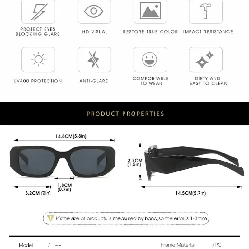 1pc 2026 Trendy Square Sunglasses for Men & Women, UV Protection, Polarized Lens, Fashion Designer Shades, Classic Frame