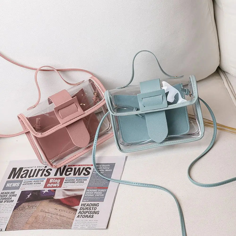 Small Women's Small Bag Transparent Jelly Candy Color Square Messager Bag Fashion Clutches PVC Shoulder Bag Crossbody Handbag