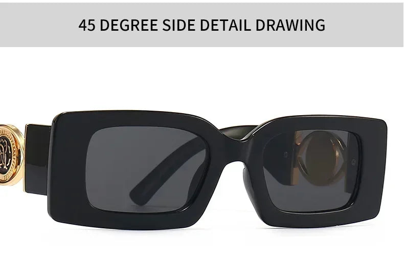 2026 New Retro Square Sunglasses for Women Men Flower Decoration Fashion Ladies Sun Glasses Ins Hot Shading Eyewear UV400