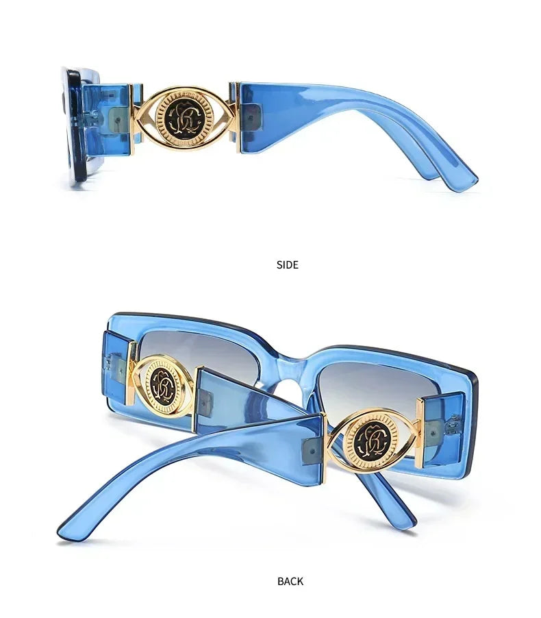 2026 New Retro Square Sunglasses for Women Men Flower Decoration Fashion Ladies Sun Glasses Ins Hot Shading Eyewear UV400