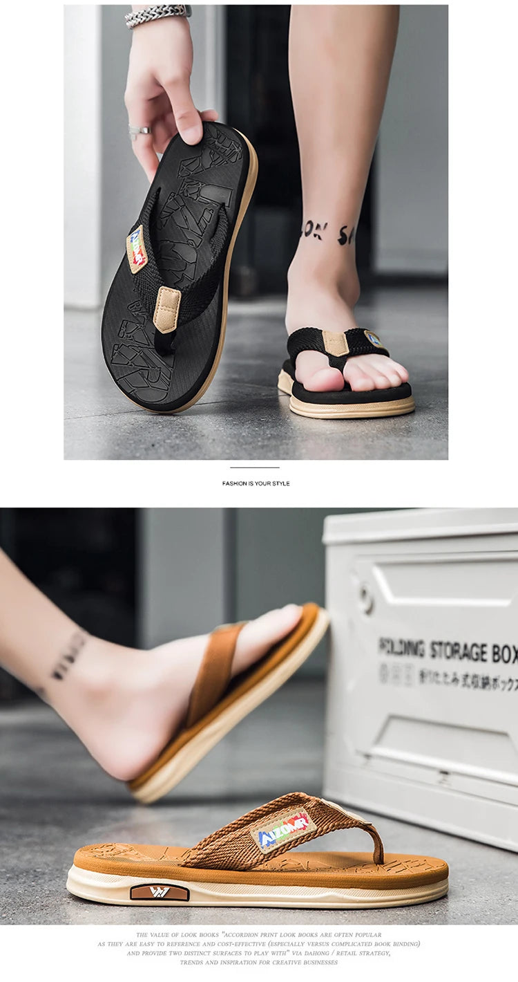 Men's Flip-Flops Are a Popular Fashion Item, Flat, Soft, Comfortable, Simple, and Suitable for Outdoor Wear