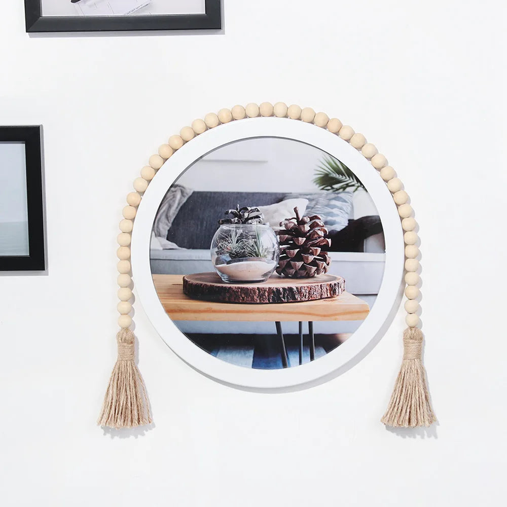 Farmhouse Wall Hanging Home Decor DIY Handmade  Tassel Bead Ornament Boho Gift with Tassels Decor Prayer Boho Beads
