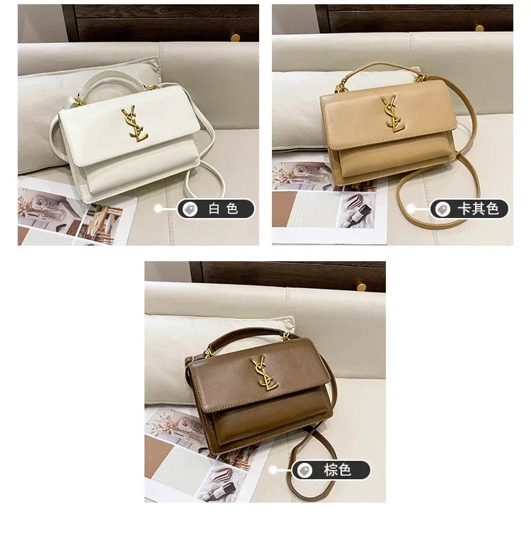 High-End Leather Women Diaper Bag Classic Designer Paris Casual Simple Vintage Trendy Design with Adjustable Shoulder Strap