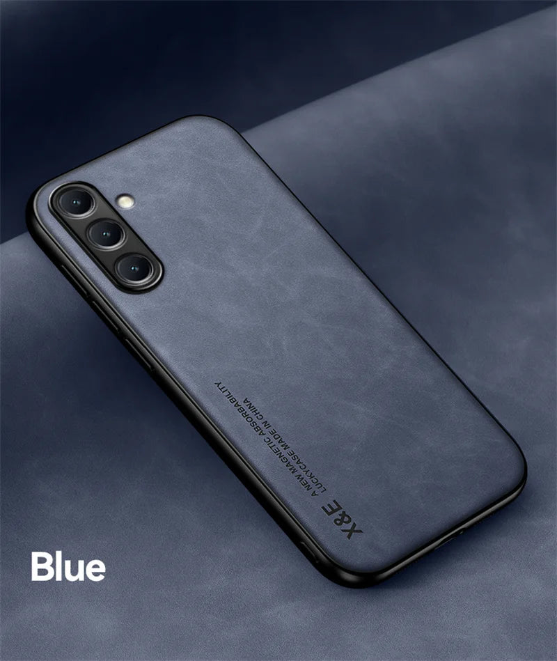 For Samsung Galaxy A56 A36 A26 A16 5G Case Soft Silicone Car Holder Magnetic Leather Phone Cover for Galaxy A06 A 56 36 16 Funda