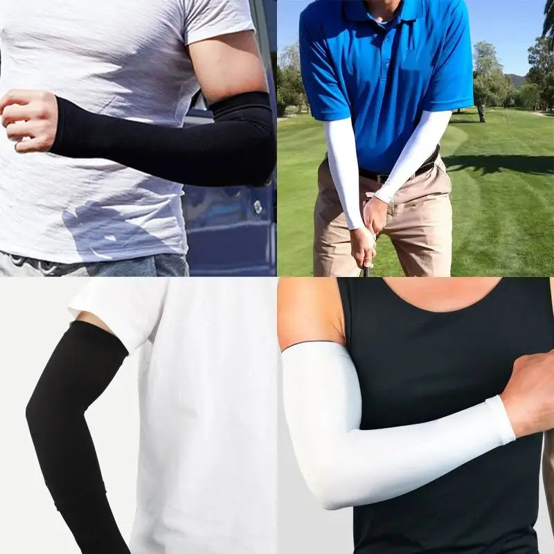 1 Pair Cooling Arm Covers for Men and Women Summer Sun Protection Sunshade Ice Silk Sleeves for Cycling Outdoor Sports Golf Runn