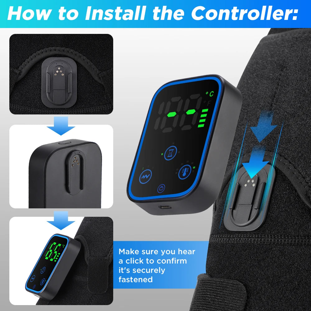 Vibration Shoulder Steamer Belt Heated Shoulder Warmer Massager Electric Smart Massage Machine Temperature Adjust