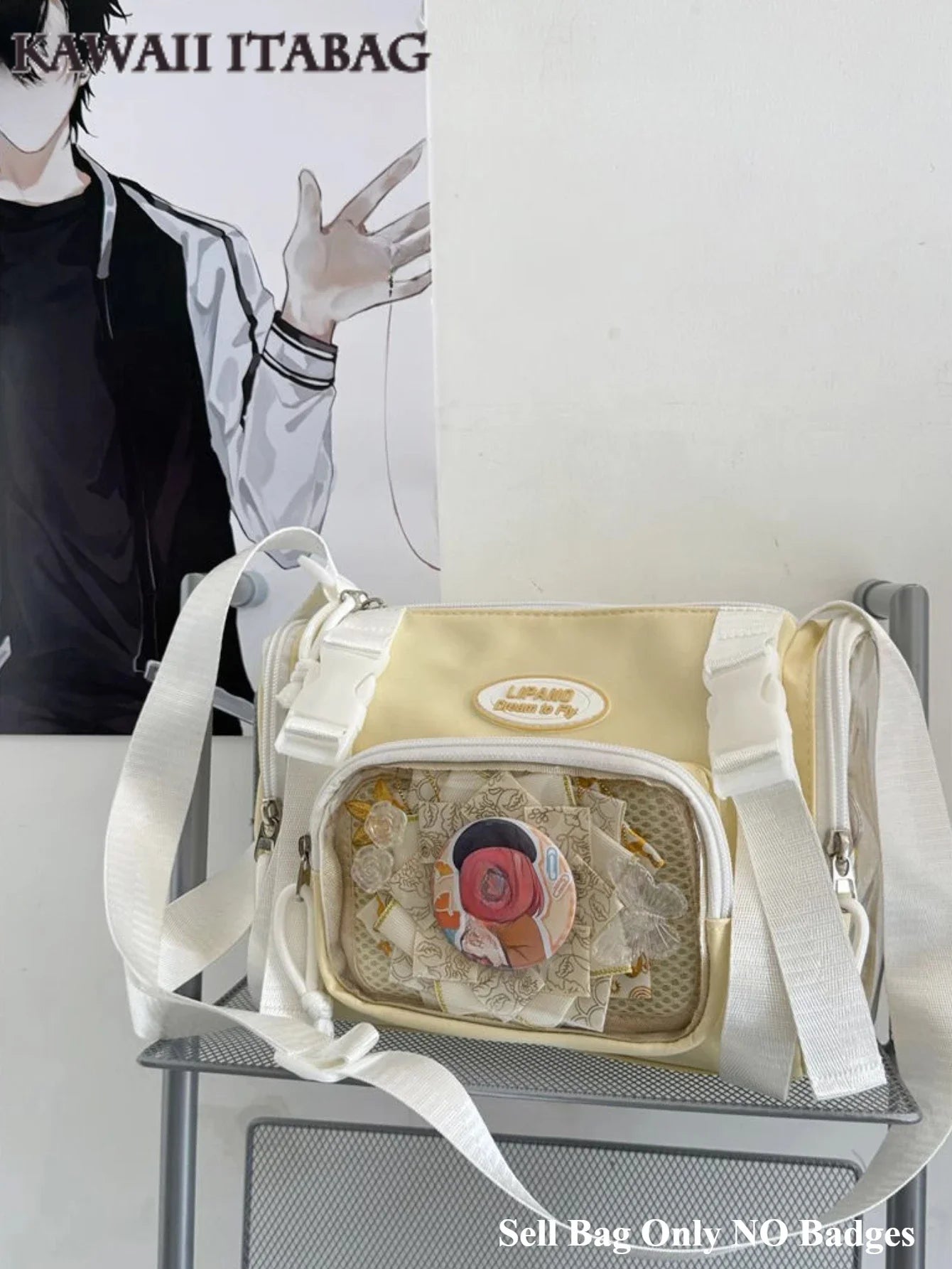 Y2K Fashion Clear Transparent Crossbody Bag Women Multipocket Itabag Summer Bucket Shoulder Bag for Students