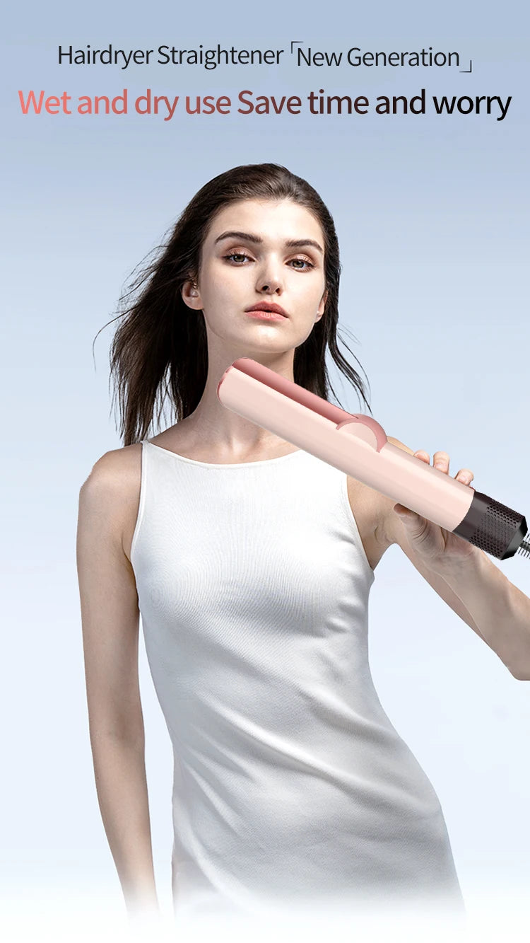 1-2pcs-2027 New 2 in 1 Professional Hair Straightener and Hair Dryer Heated Hair Straightener Negative Ion Iron Styling Tool