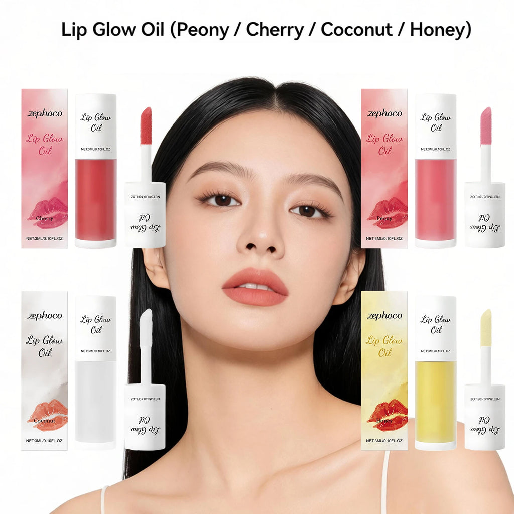 Peony/Cherry/Coconut/Honey Lip Glow Oil Enhancer Lip Gloss Plumping Lip Nourishing Remove Lip Line Brighten Lip Makeup Cosmetics