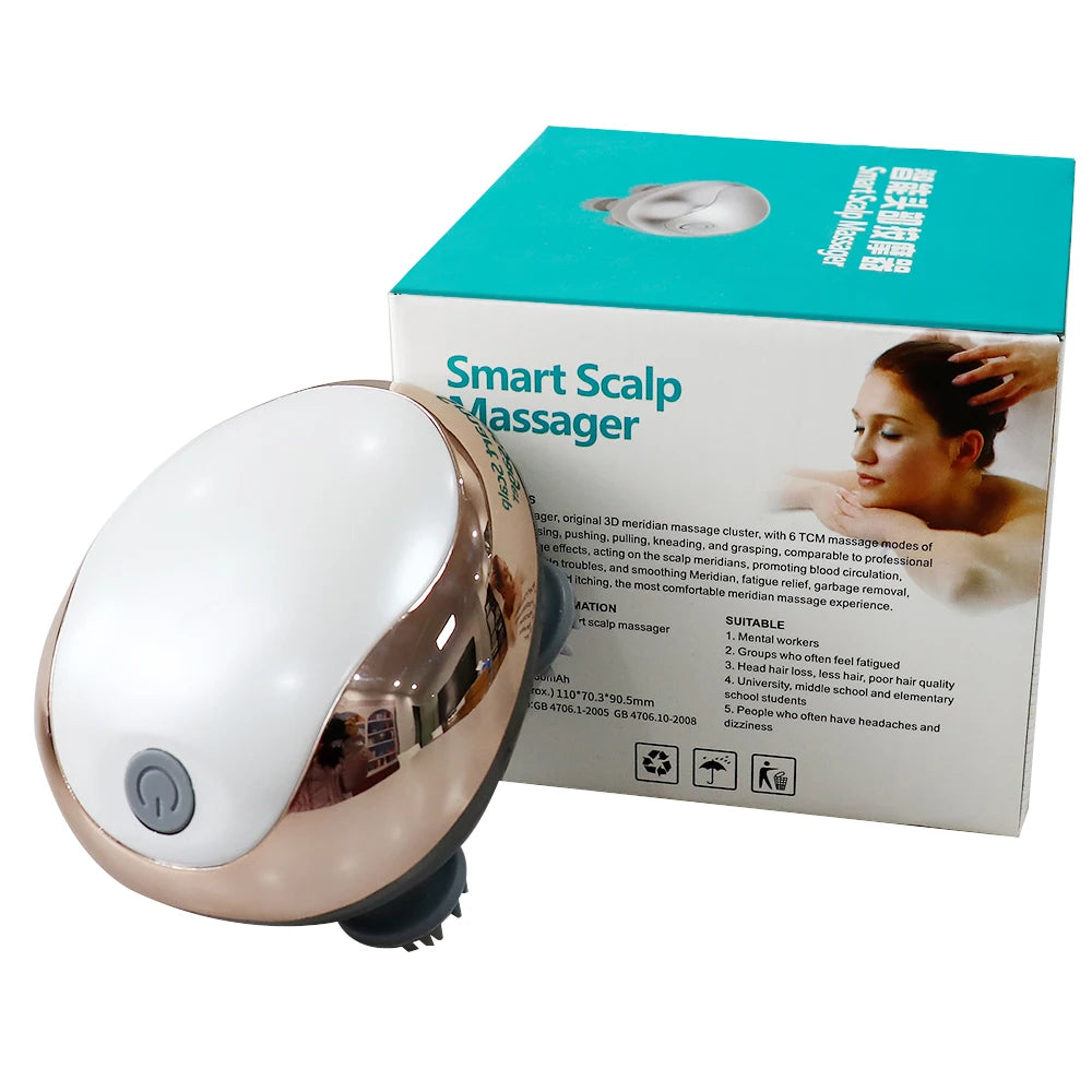 Electric Scalp Vibration Head Massager Device Relax Muscles Kneading Massage Stimulate Blood Circulation and Banish Weariness