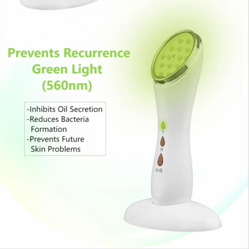 LED Light Facial Device for Home Use Red Blue Light Skin Care Beauty Machine with Warming Feature