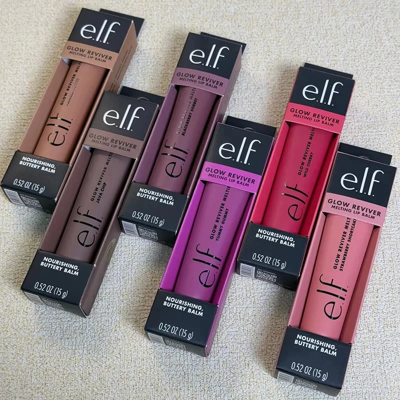 Elf New Glow Reviver Lip Gloss Candy Divine Wine Tinted Lightweight Moisturizing Nutritious Lip Oil Plump Lip Makeup Cosmetics