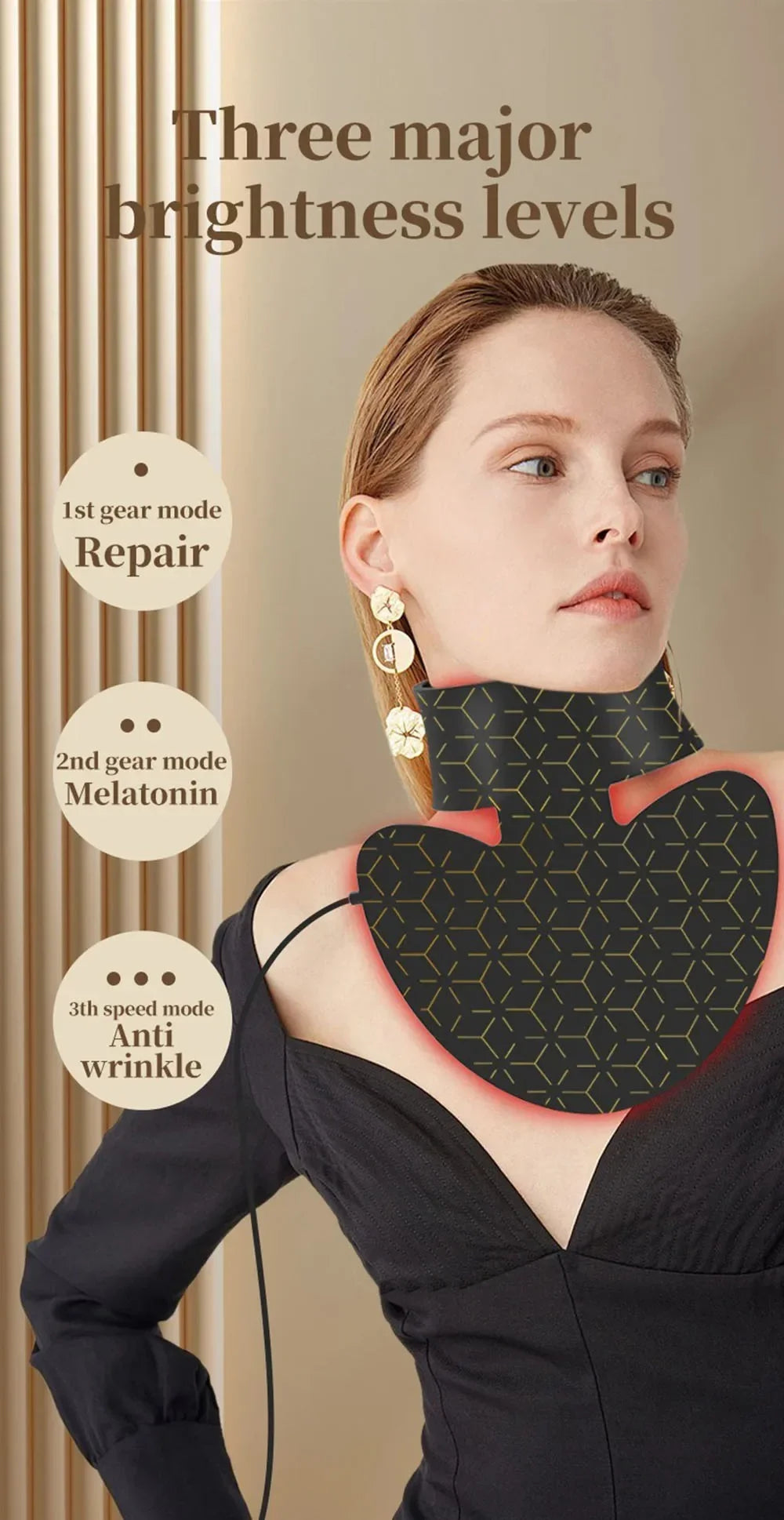 4 in 1 with Neck Led Light Therapy Infrared Flexible Soft Mask Silicone 4 Color Led Therapy Anti Aging Advanced Photon Mask New