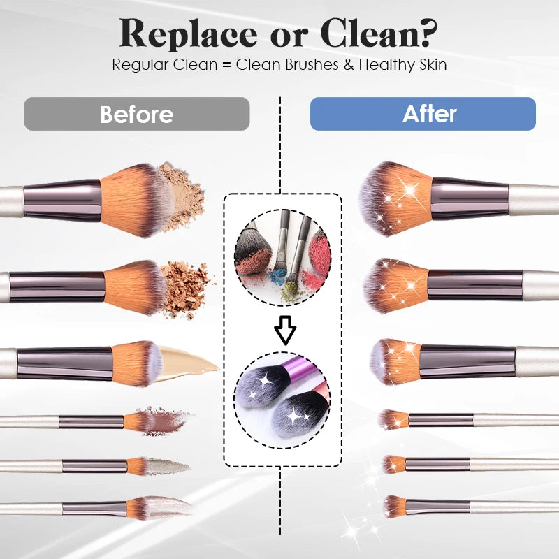 Portable USB Makeup Brush Cleaner 3 In 1 Electric Cosmetic Brushes Cleaning Dryer Tool Automatic Wash Makeup Cleaner For Women