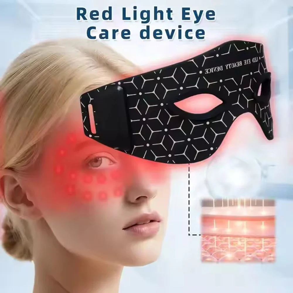 LED Eye Mask Eye Massager Beauty Care Device Eye Bags Remover Device 630NM 850NM Near Infrared Red Light Therapy Eye Mask Device