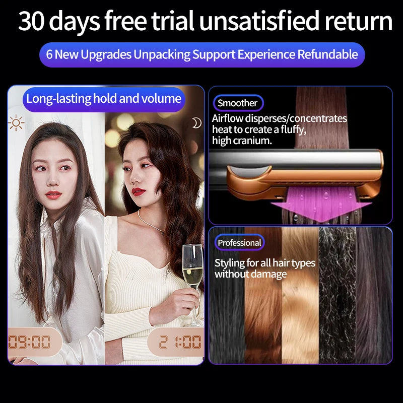 1-2pcs-2027 New 2 in 1 Professional Hair Straightener and Hair Dryer Heated Hair Straightener Negative Ion Iron Styling Tool