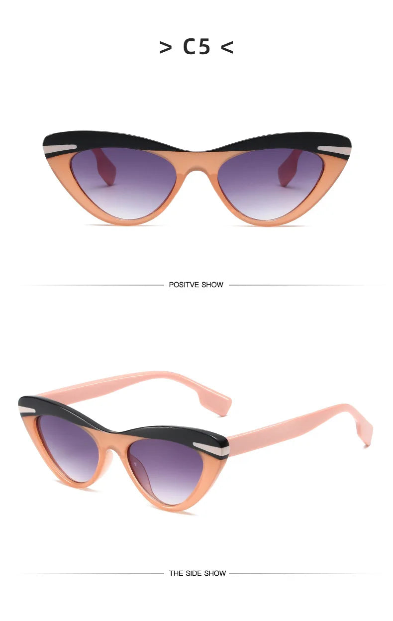 New Fashion Cat Eye Sunglasses Women Vintage Shades Brand Designer Gafas Luxury Sun Glasses UV400 Eyewear Oculos