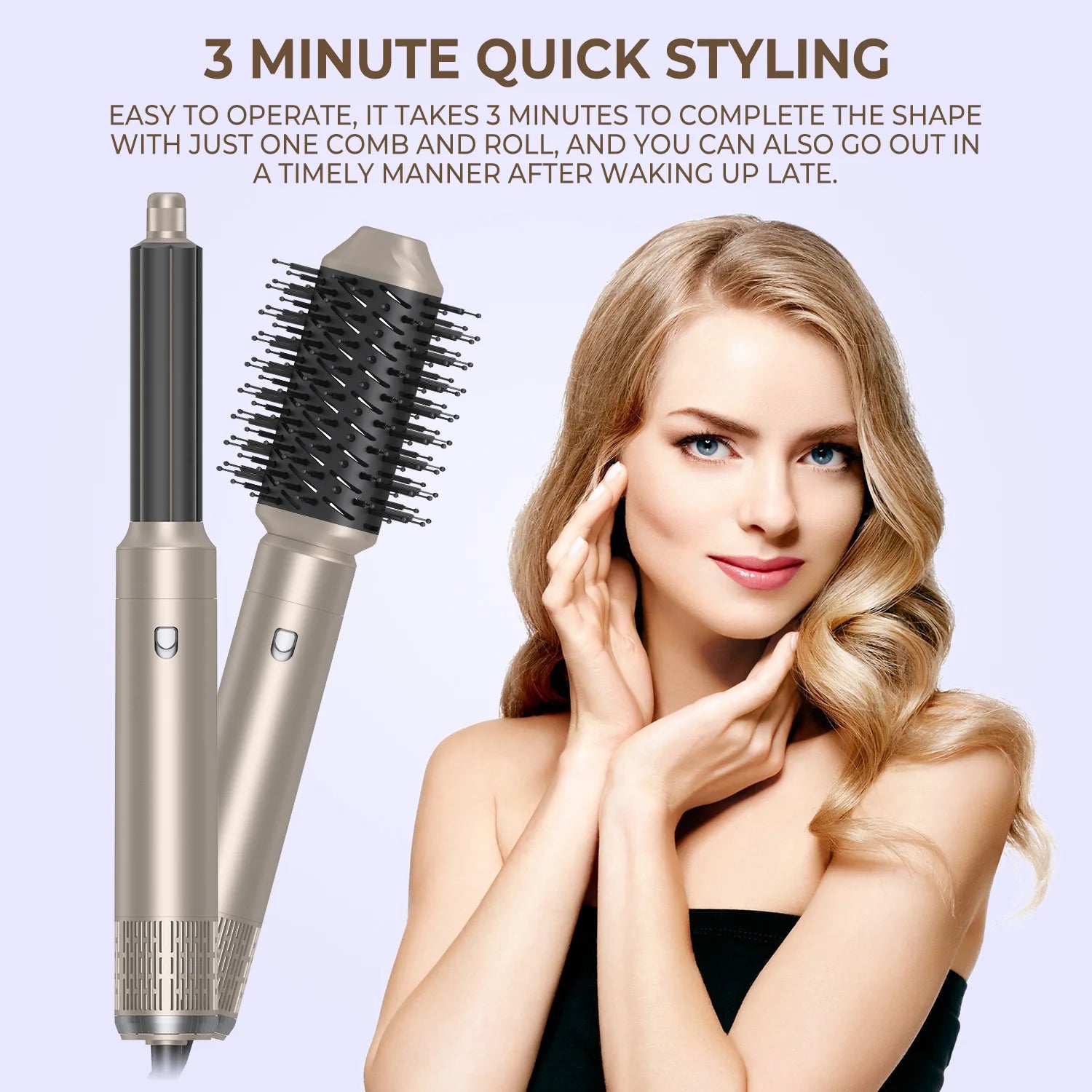 6 In1 Hair Dryer Hot Comb Set Multifunctional Electric Curling Iron Hair Straightener Comb Professional Barber Home Styling Tool