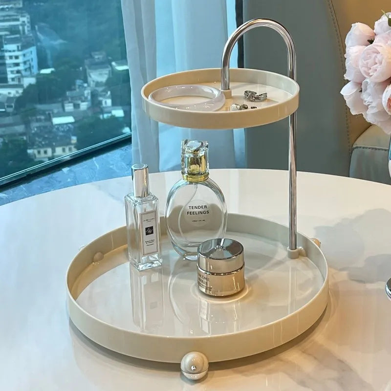 Makeup Organizer Tray Cosmetic Jewelry Lipstick Skincare Storage Shelf Perfume Watches Glasses Keys Rack Home Bathroom Holder