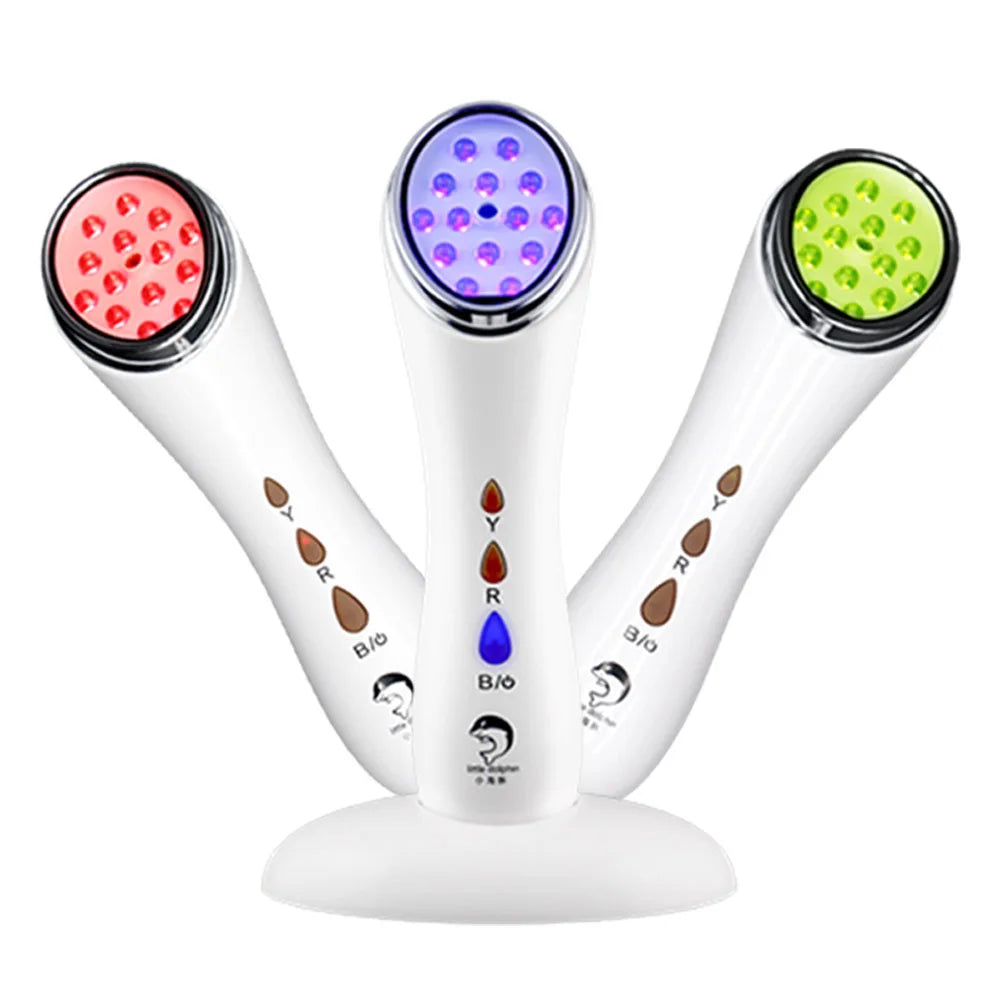 LED Light Facial Device for Home Use Red Blue Light Skin Care Beauty Machine with Warming Feature