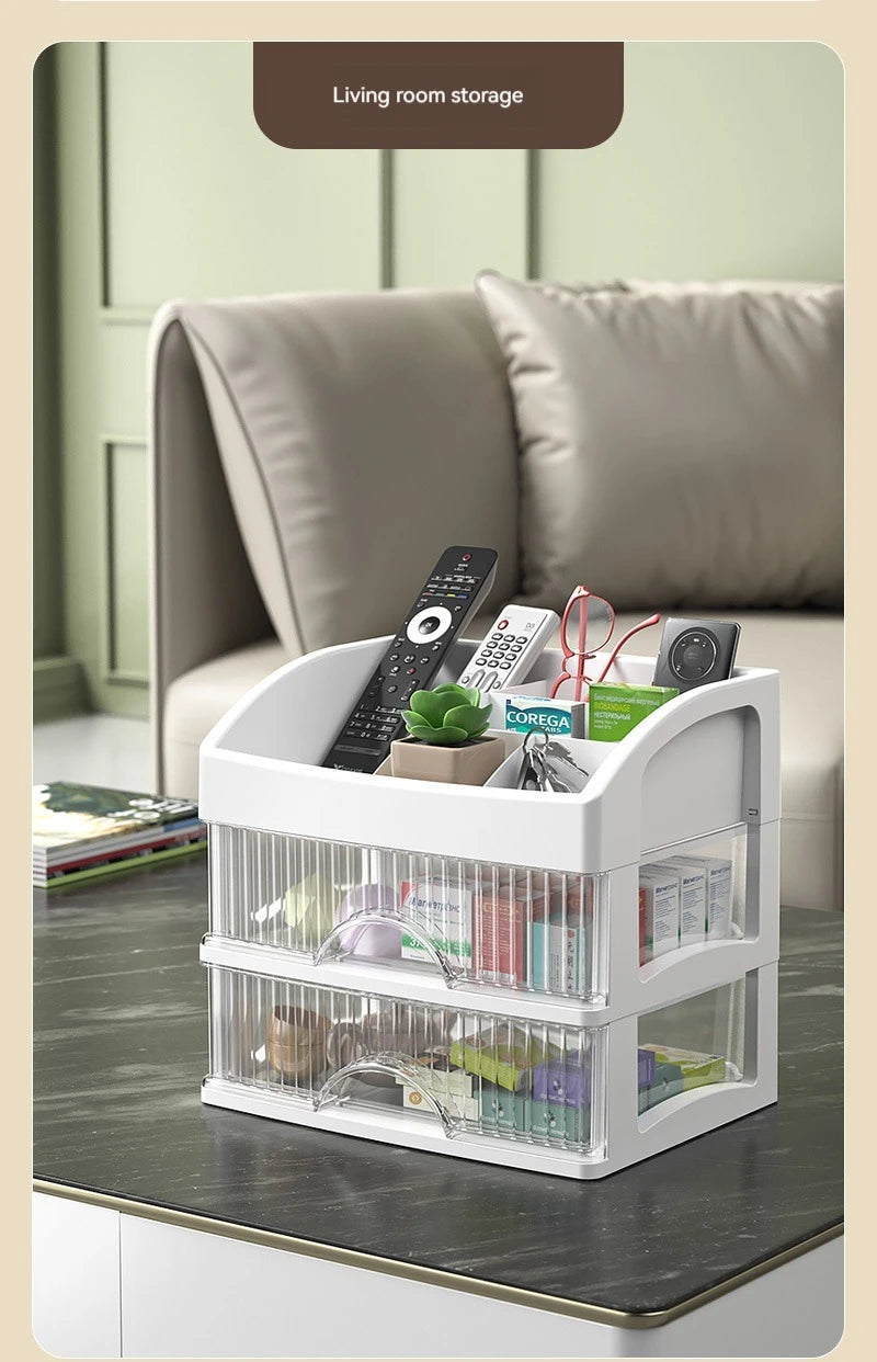 Clear 5-Tier Makeup Organizer with Drawers, Large Capacity Cosmetic Storage for Vanity, Dustproof Skincare Lipstick Brush Holder