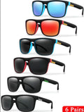 6-Pack of Classic Square Fashion Sunglasses, Suitable for Both Men and Women, Ideal for Travel, Fishing, Cycling, Summer, Beach, and Outdoor Vacations