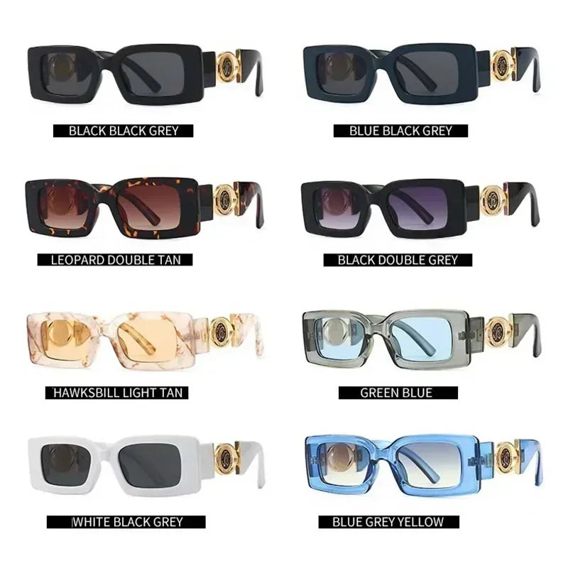 2026 New Retro Square Sunglasses for Women Men Flower Decoration Fashion Ladies Sun Glasses Ins Hot Shading Eyewear UV400
