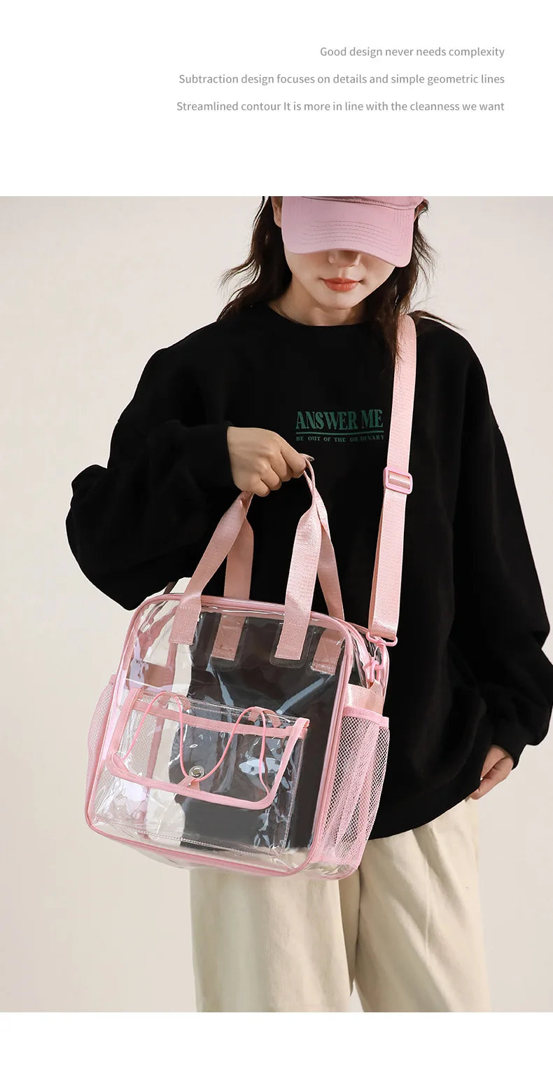 Ladies' shoulder bagTransparent swimming bag PVC travel storage bag travel bag sports stadium concert beach student fashion bag