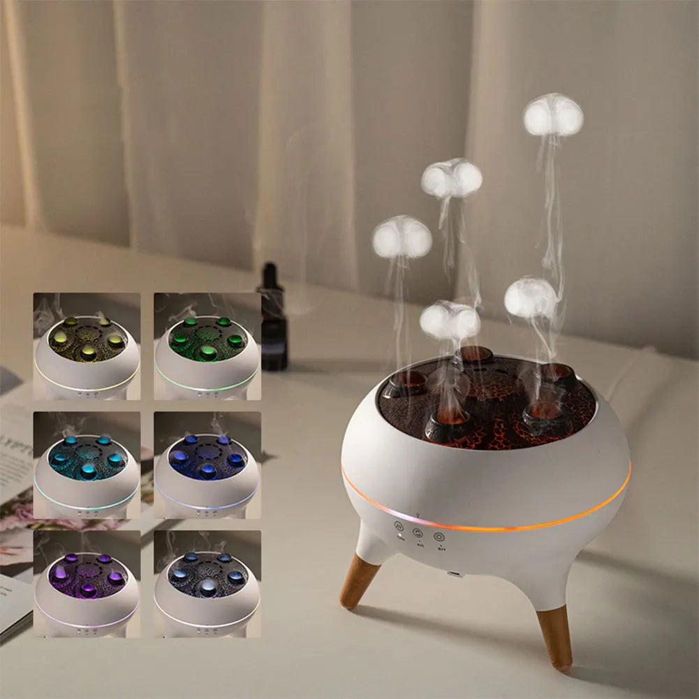 Dynamic Jellyfish Air Humidifier with Colorful Night Lights Cool Mist Humidifier Air Diffuser Humidifier for Home Office Bedroom