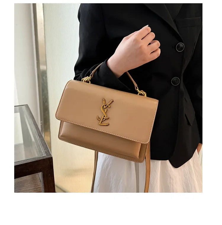 High-End Leather Women Diaper Bag Classic Designer Paris Casual Simple Vintage Trendy Design with Adjustable Shoulder Strap