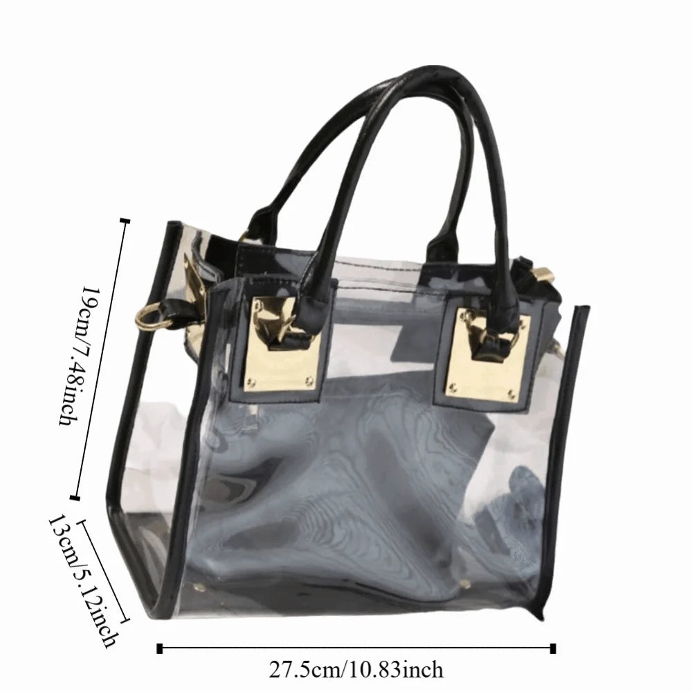 Large Summer Clear Totes Bags Transparent PVC Women Handbags Crossbody Clutch Purse Shoulder Messenger Bag The Songkran Festival