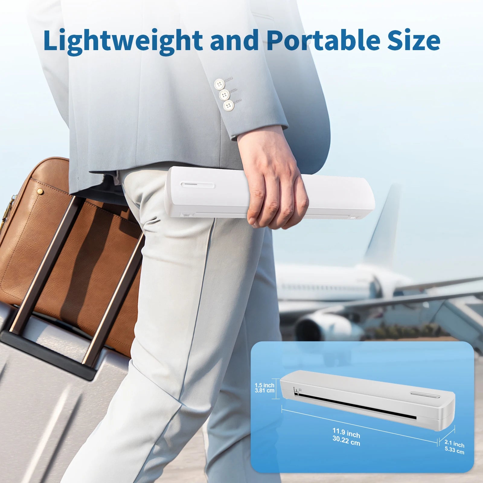 Portable Printer Wireless Inkless Thermal Printer A4 Bluetooth C80 300DPI Mobile Support Android iOS for Office Work Home School