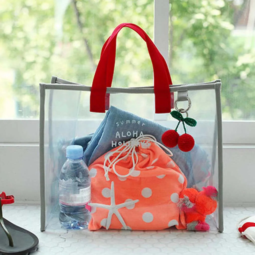 Summer Transparent Handbag Swimming Fashion Beach Pvc Outdoor Travel Bag Bag Pu Leather Shoulder Bag For Women Fast Shipping