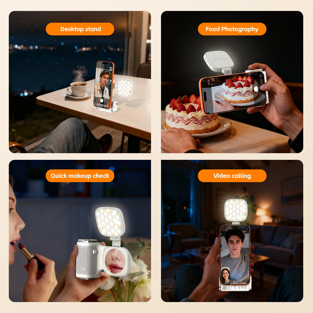 COMITOK MOCA iPhone Wireless Selfie Booster, with Focus Lock/DSLR Shutter,Rechargeable Remote Control+Optional Mirror/Fill Light