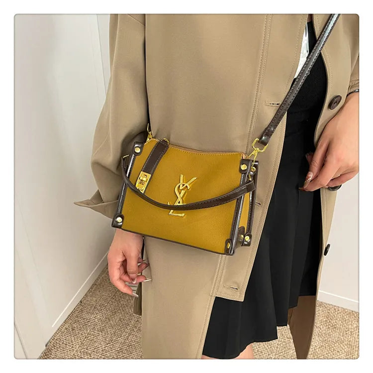 2026 New Korean Style Retro Mini Square Crossbody Bag Shoulder Top Handle Purse Textured Everyday Tote for Women